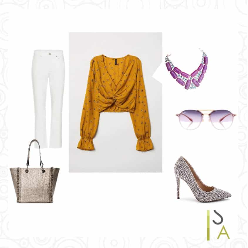 Combinaciòn de casual con collar de piedras naturales